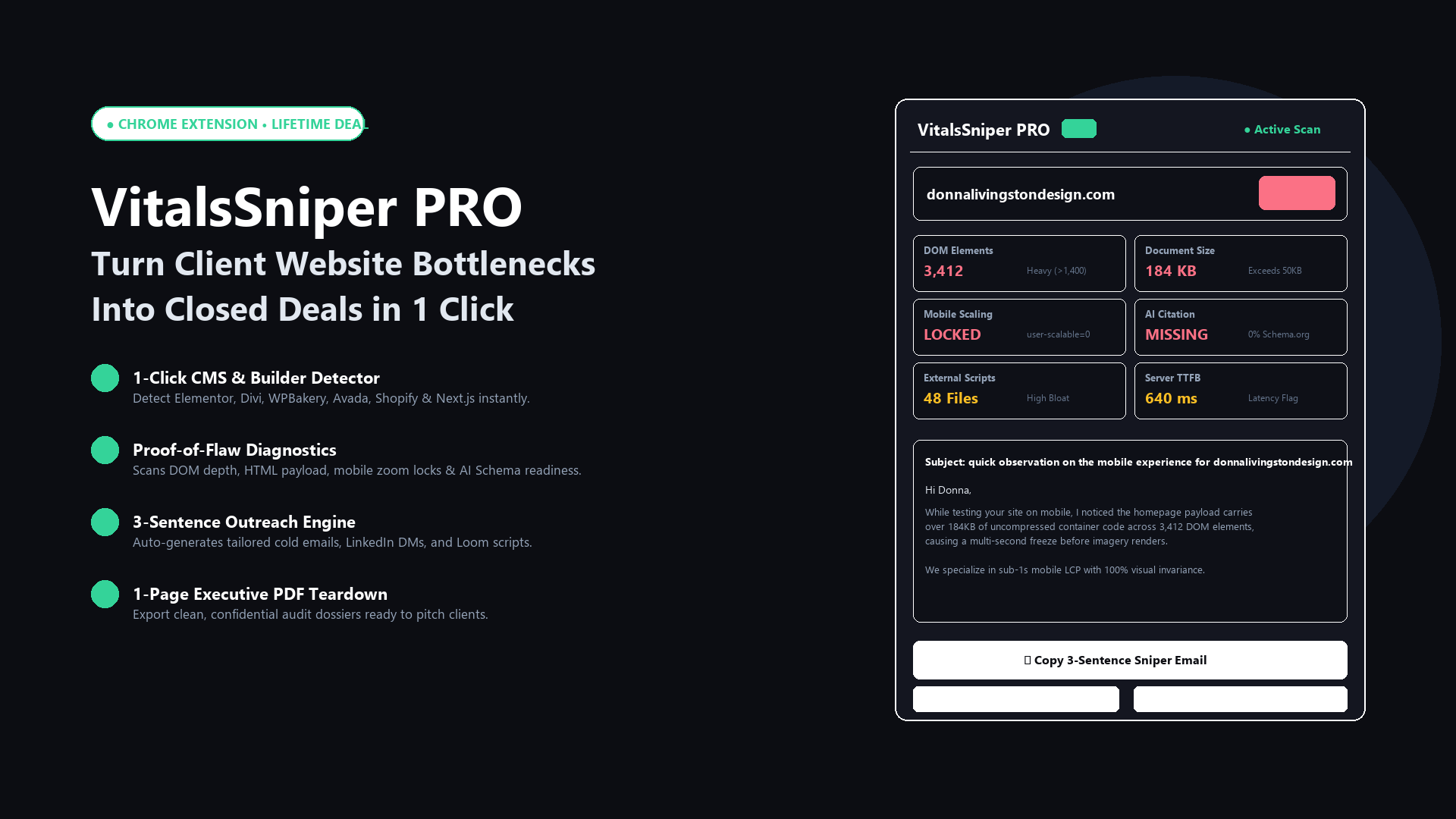 VitalsSniper PRO Forensic Inspection Interface